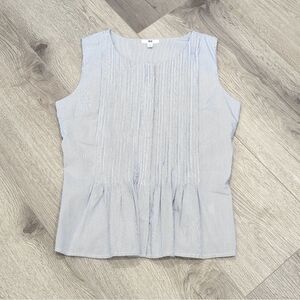 Uniqlo Light Blue&White Pinstripe Sleeveless Top